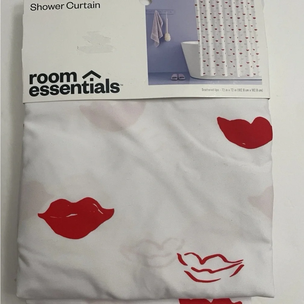 Room Essentials Red Lips Shower Curtain